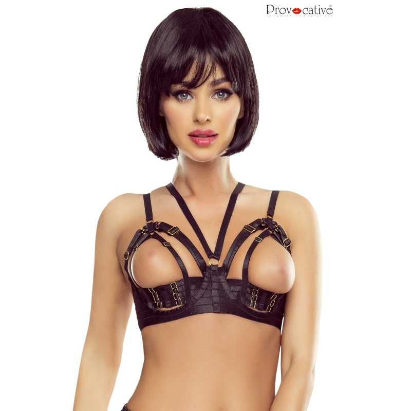 Erotissimo Loveshop 82 Soutien Gorge Ouvert Harnais Noir