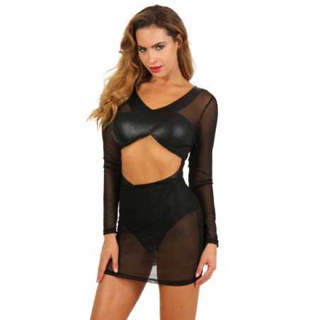 Erotissimo Loveshop 82 Robe Body Wetlook et Voile