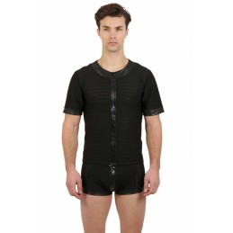 Erotissimo Loveshop 82 T Shirt Noir Rayé Transparence et