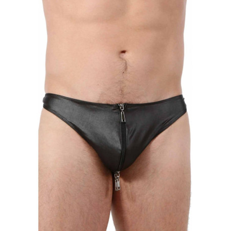 Erotissimo Loveshop 82 String Homme Wetlook Zip Va et Vient