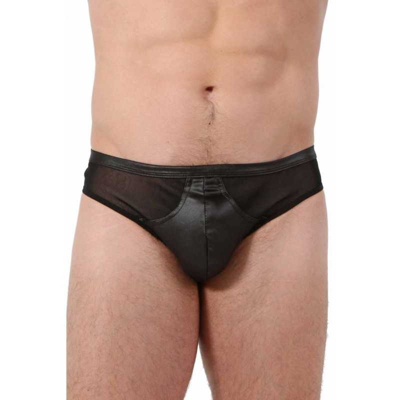 Erotissimo Loveshop 82 String Homme Wetlook Micro Résille Cotés