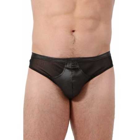 Erotissimo Loveshop 82 String Homme Wetlook Micro Résille Cotés