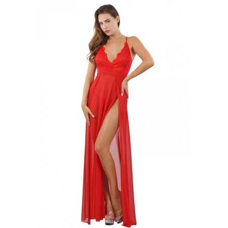 Erotissimo Loveshop 82 Robe Longue Micro Résille et Dentelle