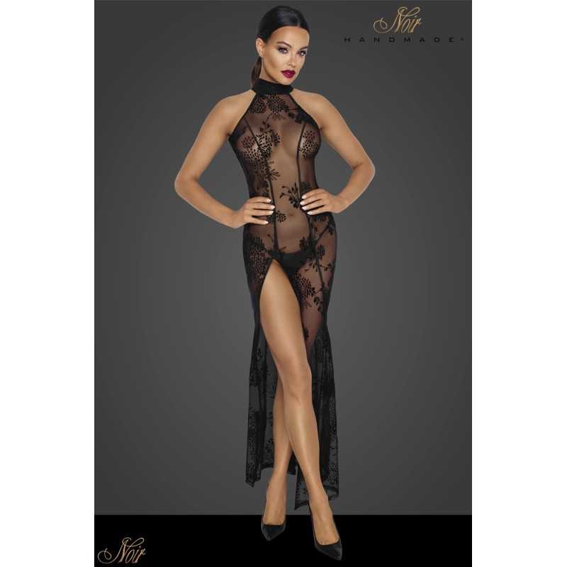 Erotissimo Loveshop 82 Robe longue micro résille floquée