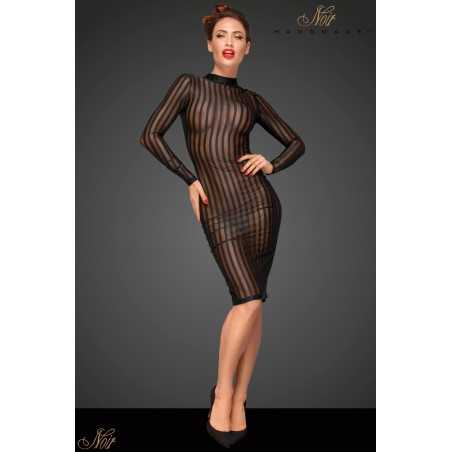 Erotissimo Loveshop 82 Robe mi longue micro résille rayée F182