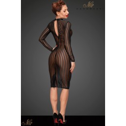 Erotissimo Loveshop 82 Robe mi longue micro résille rayée F182