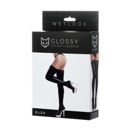 Erotissimo Loveshop 82 Eliza Bas Wetlook Noir Jarretière