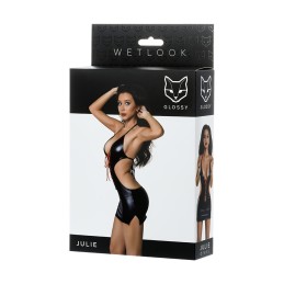 Erotissimo Loveshop 82 Julie Robe Lacée Rouge Wetlook Noir