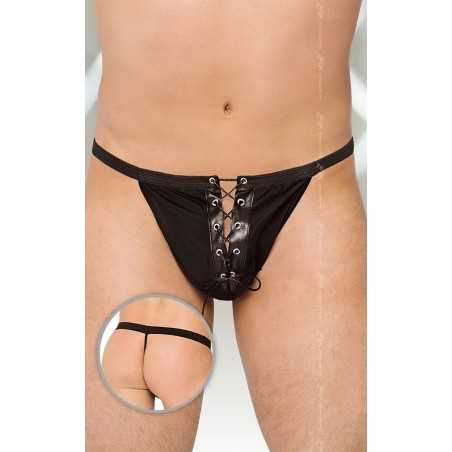 Erotissimo Loveshop 82 String ficelle noir lacé devant Homme