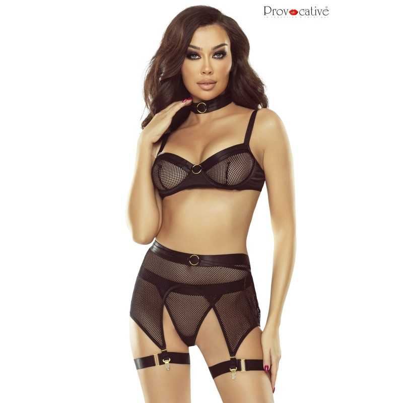 Erotissimo Loveshop 82 Fishnet Ensemble Noir 4 Pcs Résille