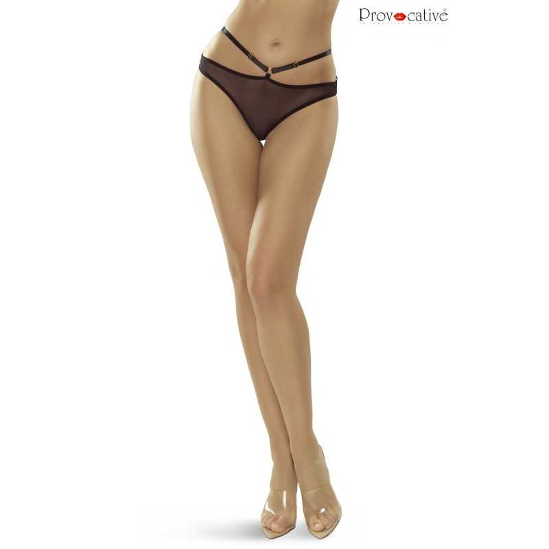 Erotissimo Loveshop 82 Slip Harnais Et Micro Résille Noire