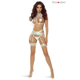 Erotissimo Loveshop 82 Porte Jarretelles Harnais Satiné Blanc