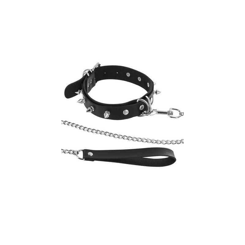 Erotissimo Loveshop 82 Collier Fetish Anneaux Pointes et Laisse