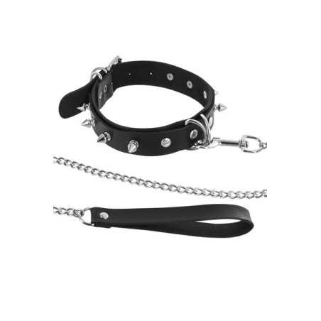 Erotissimo Loveshop 82 Collier Fetish Anneaux Pointes et Laisse