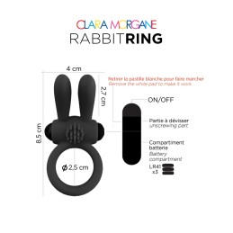 Erotissimo Loveshop 82 Rabbitring - Anneau Vibrant Lapin Noir