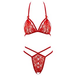 Erotissimo Loveshop 82 Ensemble Dentelle Rouge Soutien Gorge Et