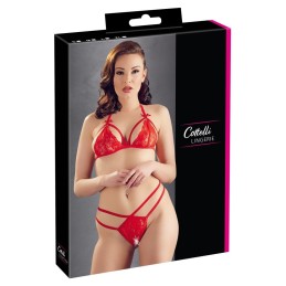 Erotissimo Loveshop 82 Ensemble Dentelle Rouge Soutien Gorge Et