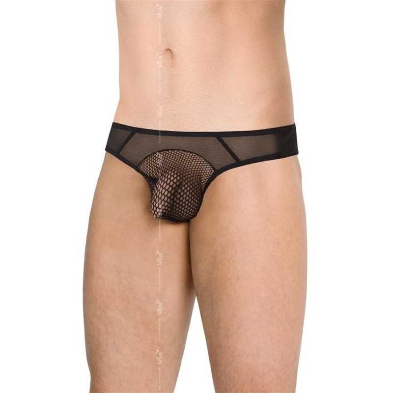 Erotissimo Loveshop 82 String noir résille devant Homme