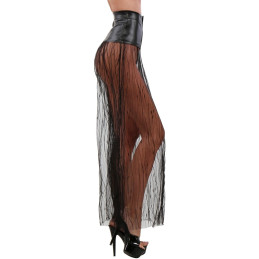 Erotissimo Loveshop 82 Jupe Serre Taille Effet Cuir et Tulle