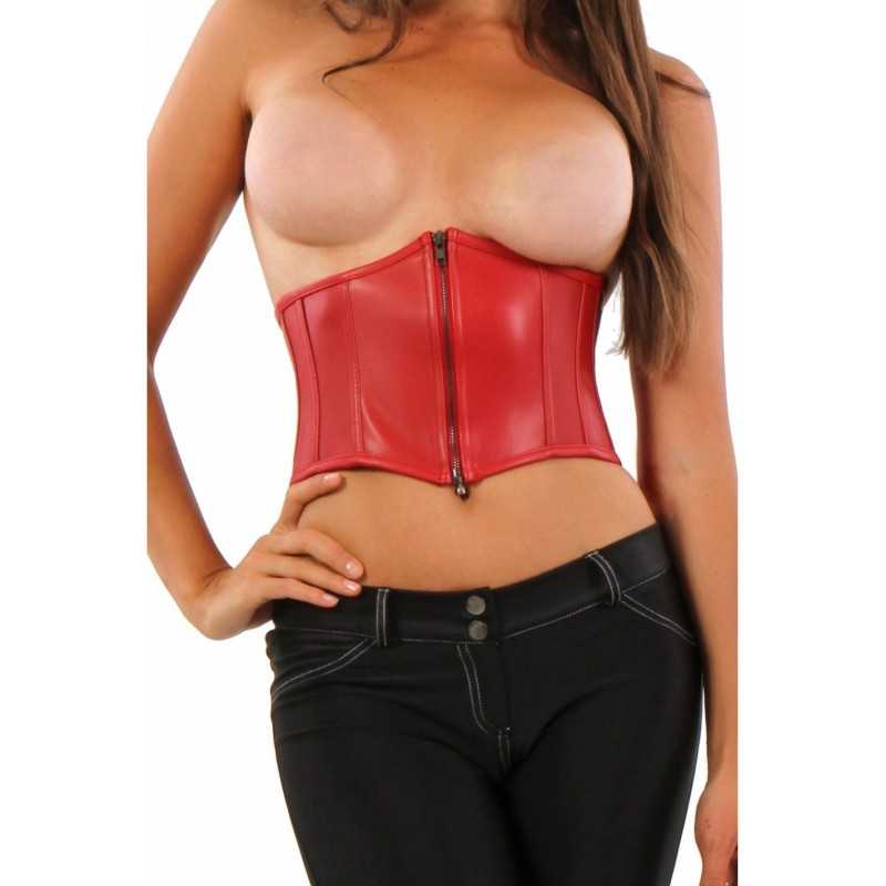 Erotissimo Loveshop 82 Serre Taille Simili Cuir Zip et Lacé