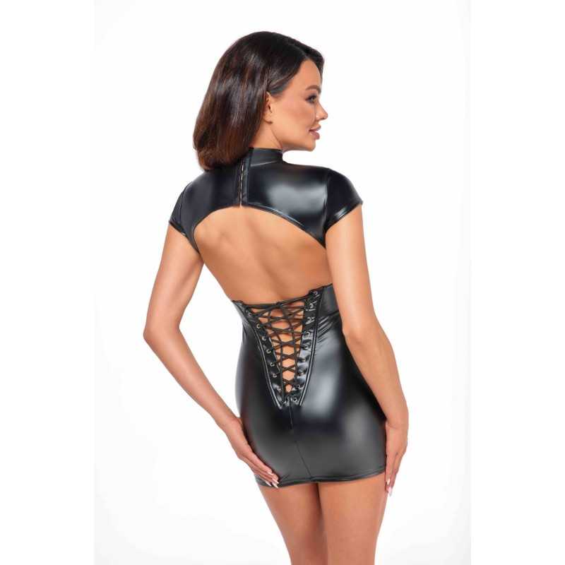 Erotissimo Loveshop 82 Robe Moulante Wetlook Dos Nu Laçage F309