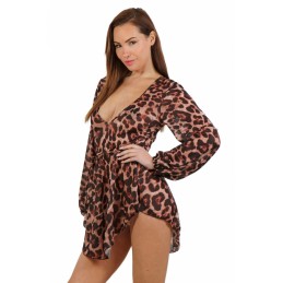 Prestaloveshop Robe Transparente Manches Longues