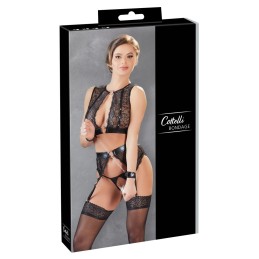 Erotissimo Loveshop 82 Erotique Ensemble dentelle noire wetlook