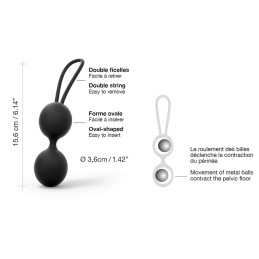 Erotissimo Loveshop 82 Dual Balls Noir Boules de Geisha