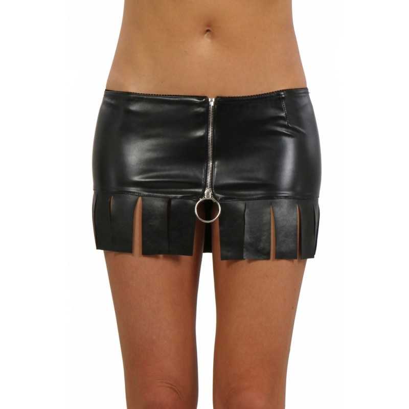 Erotissimo Loveshop 82 Mini Jupe moulante effet cuir noir