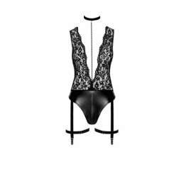 Body guêpière wetlook dentelle bijou décolleté  F297