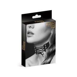 Erotissimo Loveshop 82 Collier Noir Ras de Cou avec Laçage