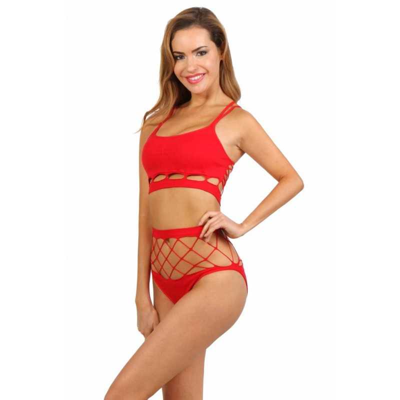 Prestaloveshop Ensemble brassière culotte résille