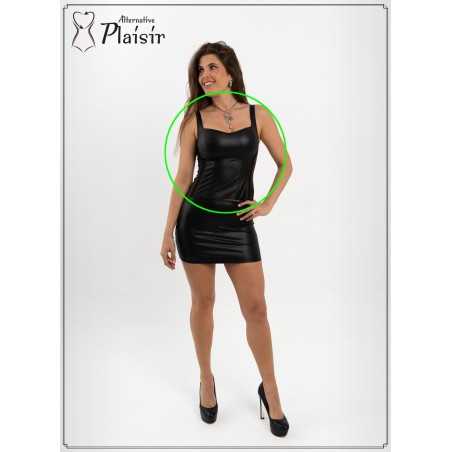 Prestaloveshop Top Moulant Wetlook Micro Résille Noire Apw06