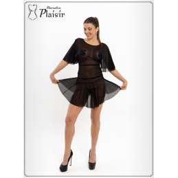 Prestaloveshop Jupe Évasée Micro Résille Noire Apr09