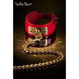 Prestaloveshop Collier Glossy & Laisse mousqueton doré