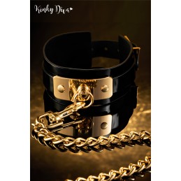 Prestaloveshop Collier Glossy & Laisse mousqueton doré Prestaloveshop Collier Glossy & Laisse mousqueton doré