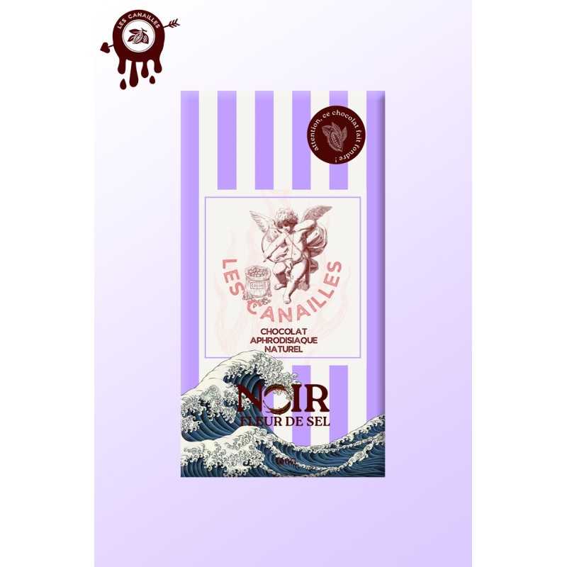 Prestaloveshop Tablette chocolat aphrodisiaque • Noir Fleur de