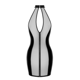 Prestaloveshop Robe courte wetlook micro résille strass F370 Prestaloveshop Robe courte wetlook micro résille strass F370