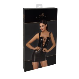 Prestaloveshop Robe courte wetlook laçage décolleté Prestaloveshop Robe courte wetlook laçage décolleté