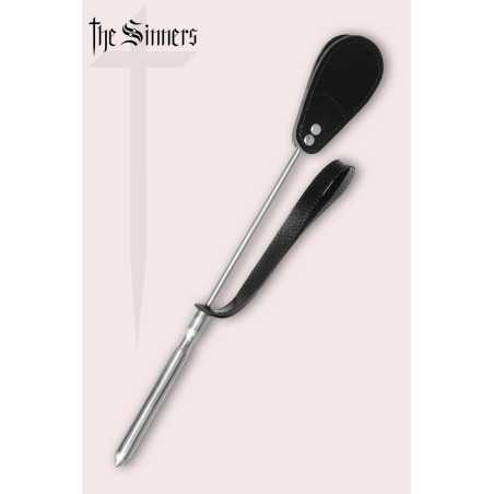 Prestaloveshop Cravache cuir noir manche aluminium 49 cm