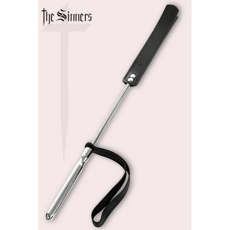 Prestaloveshop Cravache cuir noir longue manche aluminium