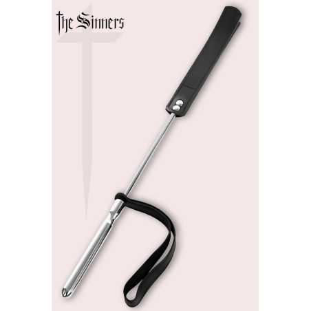 Prestaloveshop Cravache cuir noir longue manche aluminium