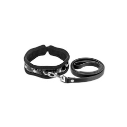 Erotissimo Loveshop 82 Collier Cuir Vernis Noir et Laisse